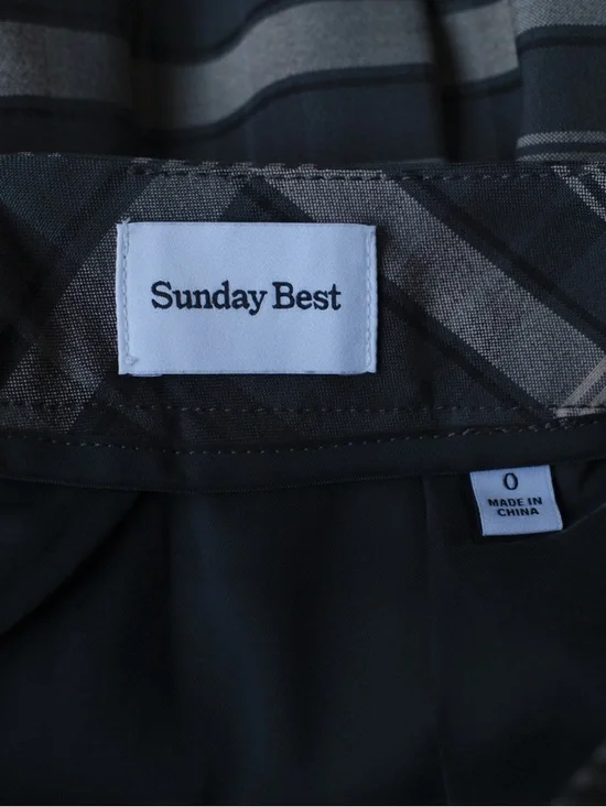 Aritzia Sunday Best Plaid Pleated Mini Skirt Dark Green Navy Size 0 - Picture 5 of 10